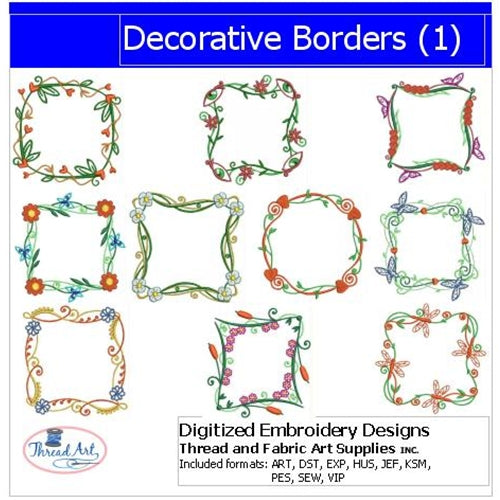 Machine Embroidery Designs - Decorative Borders(1) - Threadart.com