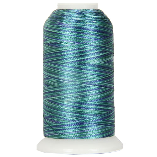 Multicolor Polyester Embroidery Thread No. 17 - Variegated Teal Ocean - Threadart.com
