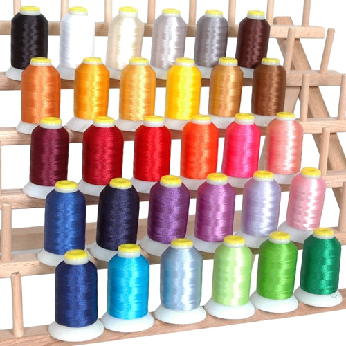 30 Cones of Micro Embroidery & Bobbin  Thread Set- 60 Wt  - 1000 Meters Per Cone - Threadart.com