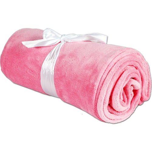 Plush Fleece Blanket - Light Pink —