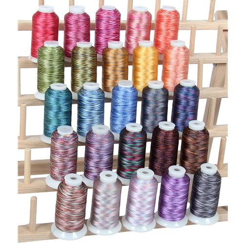 Variegated Multicolor Polyester Embroidery Thread Set - 5 Red