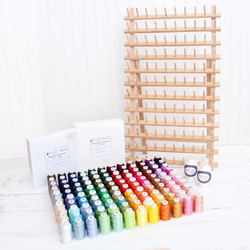 120 Color Embroidery Machine Starter Bundle With Thread, Rack, Stabilizer, & Bobbins - Threadart.com
