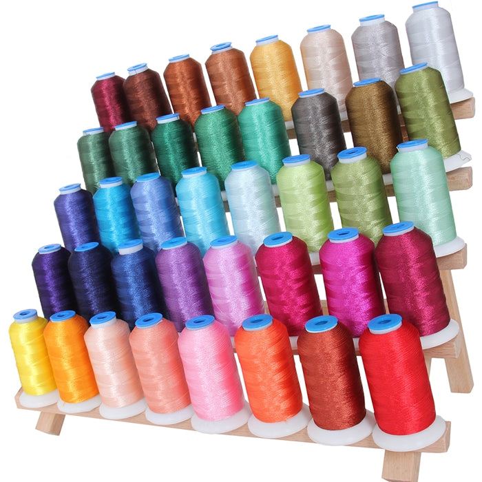 40 Colors Polyester Embroidery Thread Set- 1000M Cones - Set B - Threadart.com
