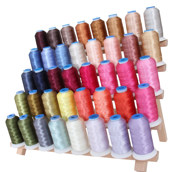 40 Colors Polyester Embroidery Thread Set-1000M Cones - Set D - Threadart.com