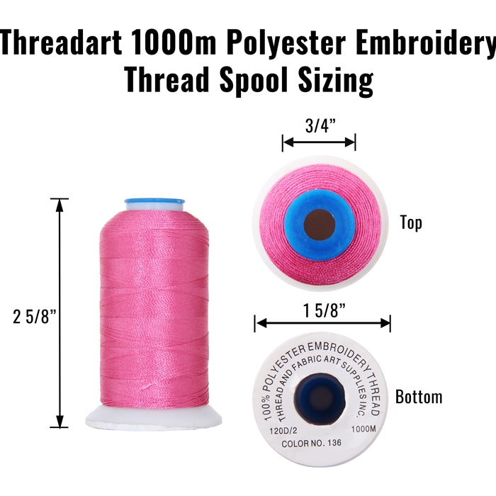 40 Colors Polyester Embroidery Thread Set-1000M Cones - Set D - Threadart.com