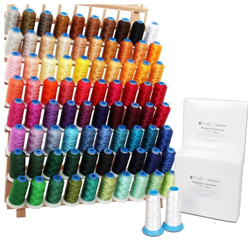 80 Color Embroidery Machine Starter Bundle With Thread, Rack, Stabilizer, & Bobbins - Threadart.com