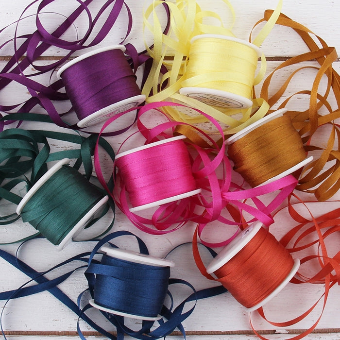 4mm Silk Ribbon Set - Jewel Shades - Seven Spool Collection - Threadart.com