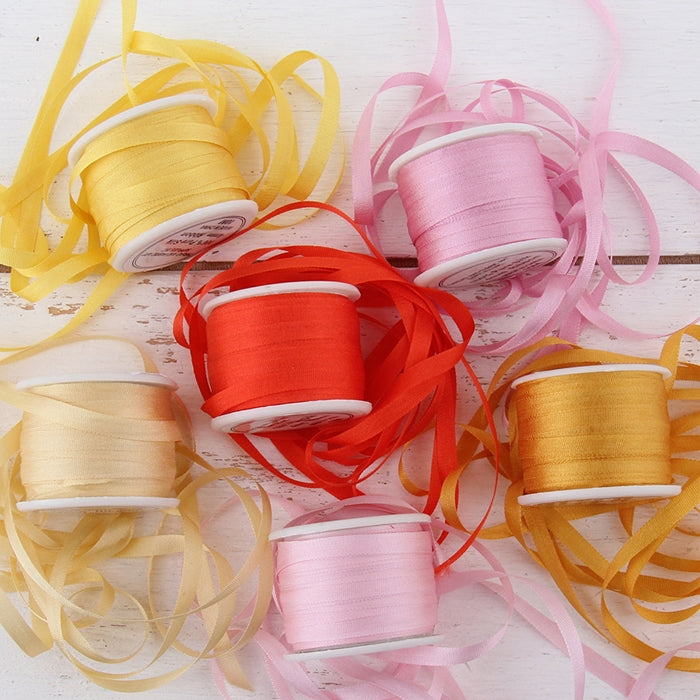 4mm Silk Ribbon Set - Sunrise Shades - Six Spool Collection - Threadart.com