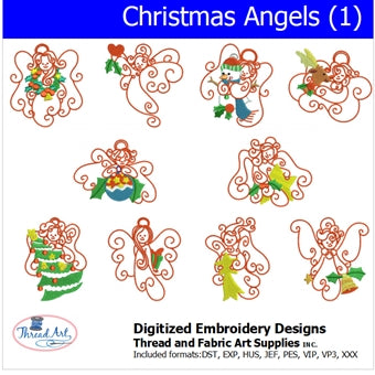 Machine Embroidery Designs - Christmas Angels (1) - Threadart.com