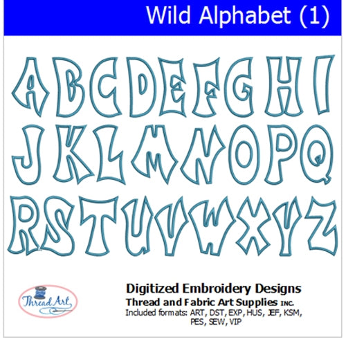 Machine Embroidery Designs - Wild Alphabet (1) - Threadart.com