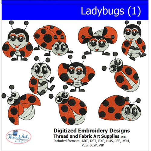 Machine Embroidery Designs - Ladybugs (1) - Threadart.com