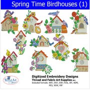 Machine Embroidery Designs - Spring Time Birdhouses (1) - Threadart.com