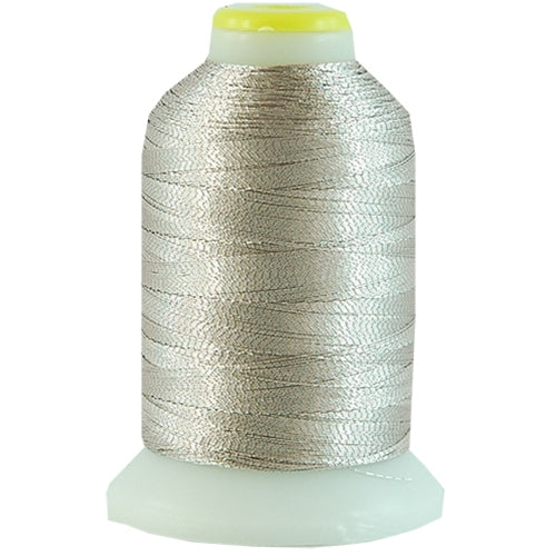 Metallic Thread - No. L3 - Platinum  - 500 Meter Cones - Threadart.com