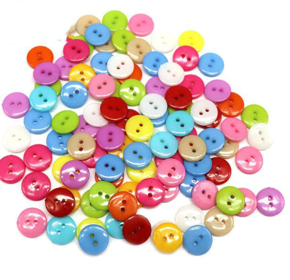 Mixed Color Buttons - 50 Per Pkg - 12mm - Threadart.com