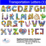 Machine Embroidery Designs - Transportation Alphabet(1) - Threadart.com