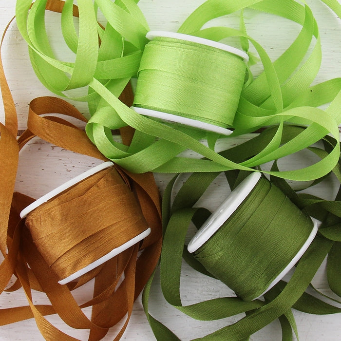7mm Silk Ribbon Set - Nature Shades - Three Spool Collection - Threadart.com