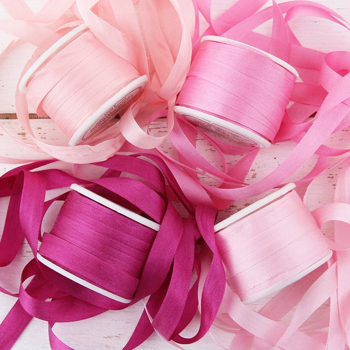 7mm Silk Ribbon Set - Pink Shades - Four Spool Collection