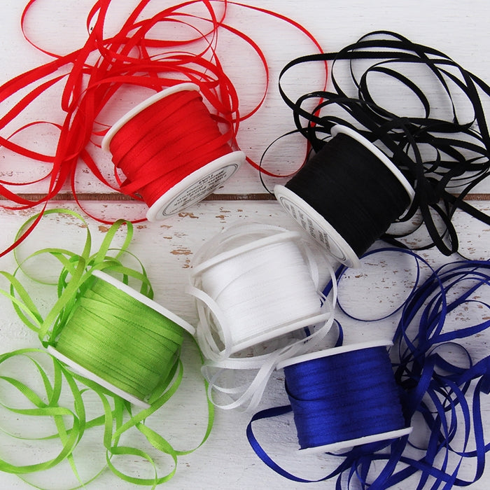 2mm Silk Ribbon Set - Essential Colors - Five Spool Collection - Threadart.com