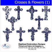 Machine Embroidery Designs - Crosses & Flowers(1) - Threadart.com