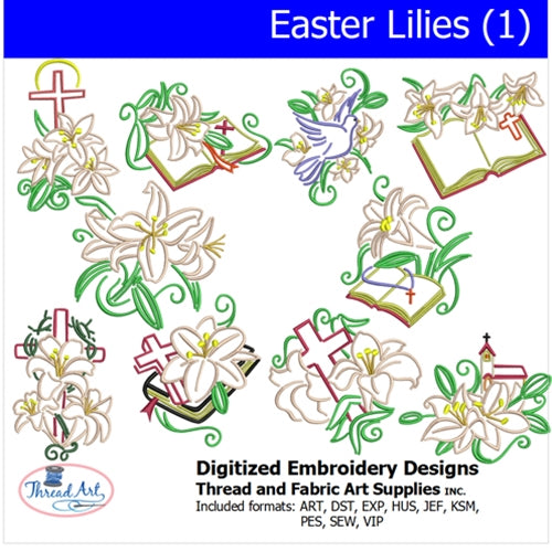 Machine Embroidery Designs - Easter Lilies(1) - Threadart.com