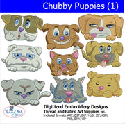 Machine Embroidery Designs - Chubby Puppies(1) - Threadart.com