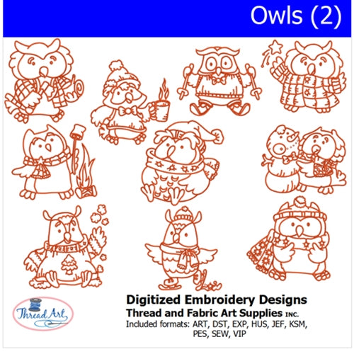 Machine Embroidery Designs - Owls(2) - Threadart.com