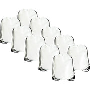 10 Drawstring Tote Bags - White - Threadart.com