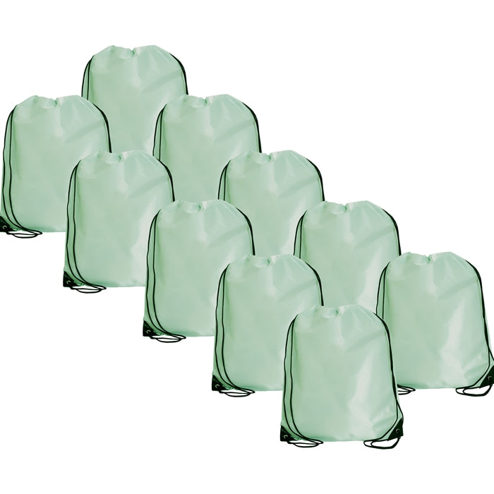 10 Drawstring Tote Bags - Seafoam - Threadart.com