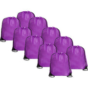 10 Drawstring Tote Bags - Purple - Threadart.com