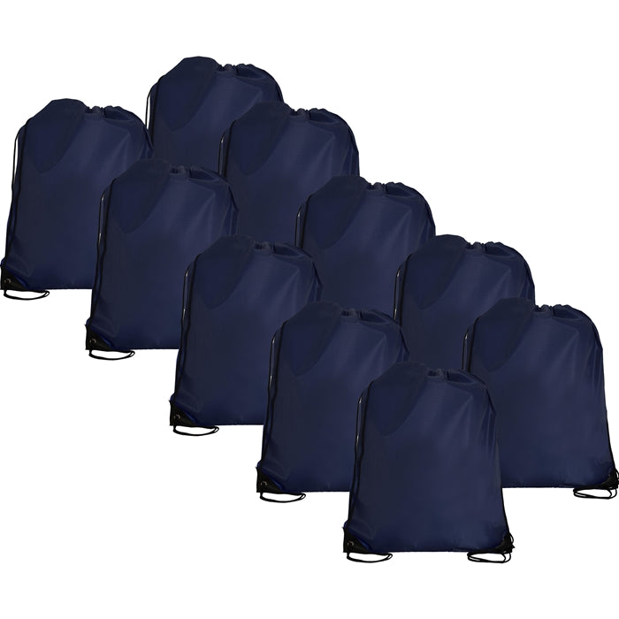 10 Drawstring Tote Bags - Navy - Threadart.com