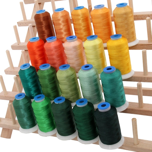 20 Colors of Rayon Thread - Yellow & Green Colors - Threadart.com