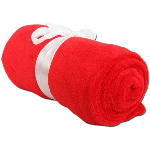 Plush Fleece Blanket - Red - Threadart.com