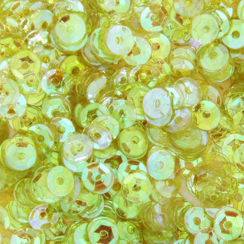 Loose Cup Iridescent Sequins - 4mm - Lemon - 5 Gross - Threadart.com