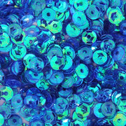 Loose Cup Iridescent Sequins - 4mm - Sapphire - 5 Gross - Threadart.com