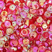 Loose Cup Iridescent Sequins - 6mm - Fuchsia - 5 Gross - Threadart.com