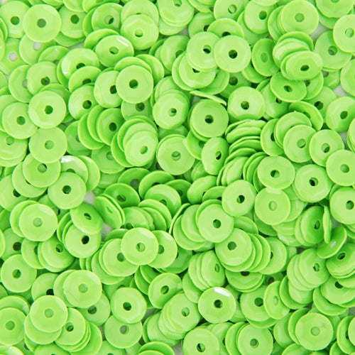 Loose Cup Neon Sequins - 4mm - Lime Green - 5 Gross - Threadart.com