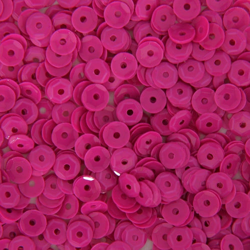 Loose Cup Neon Sequins - 4mm - Magenta - 5 Gross - Threadart.com