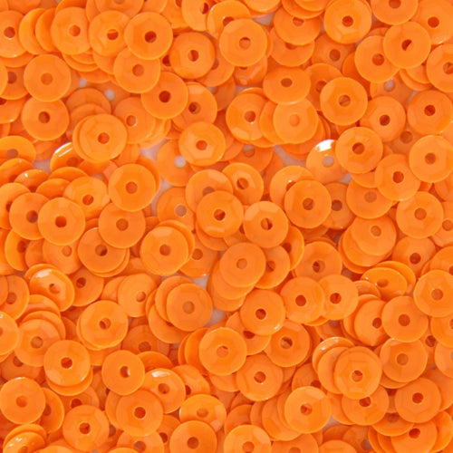 Loose Cup Neon Sequins - 4mm - Orange - 5 Gross - Threadart.com