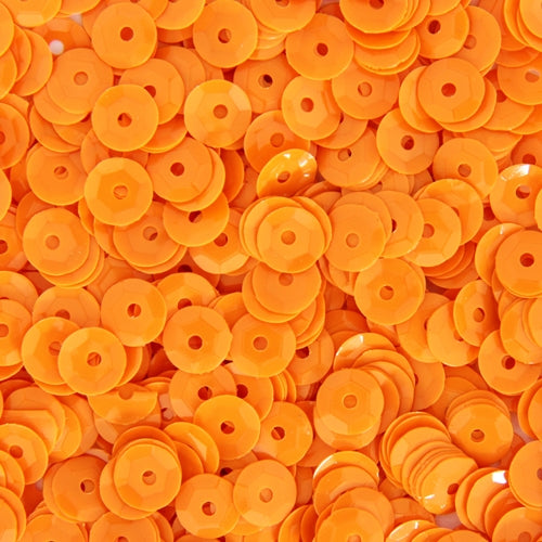 Loose Cup Neon Sequins - 6mm - Orange - 5 Gross - Threadart.com
