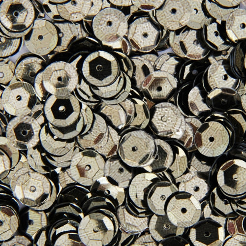 Loose Cup Metallic Sequins - 6mm - Pewter - 5 Gross - Threadart.com