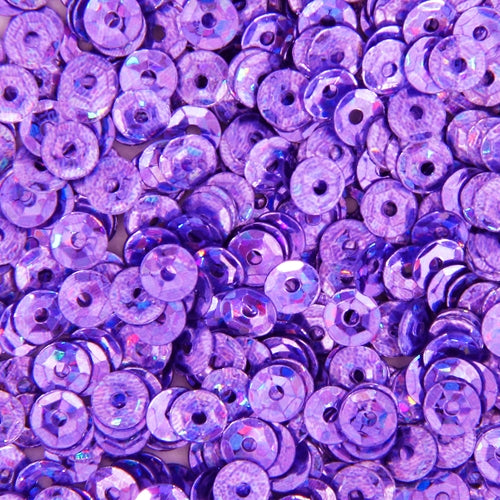 Loose Cup Hologram Sequins - 4mm - Lavender - 5 Gross - Threadart.com