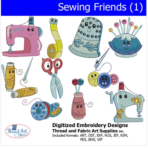 Machine Embroidery Designs - Sewing Friends(1) - Threadart.com
