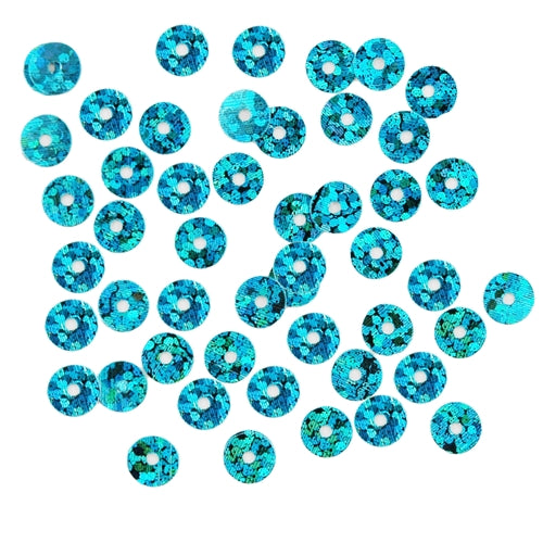 HotFix Loose Sequins - 6MM Turquoise Hologram - Threadart.com