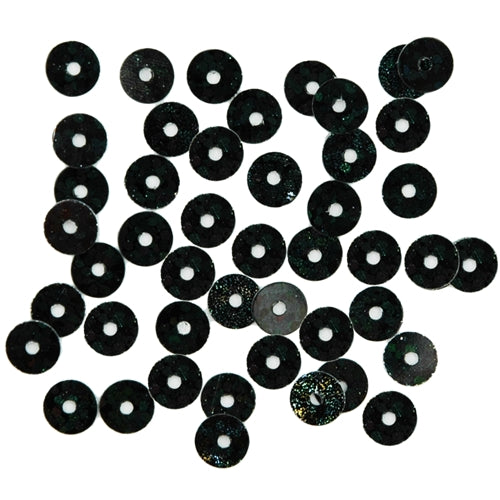 HotFix Loose Sequins - 6MM Black Hologram - Threadart.com