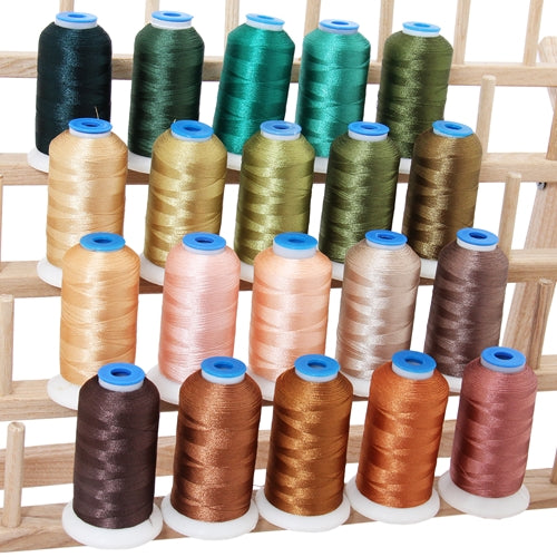 20 Colors of Polyester Embroidery Thread Set - Nature Colors - Threadart.com