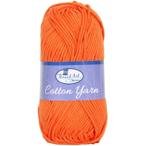 Crochet Cotton Yarn - #4 - Orange - 50 gram skeins - 85 yds - Threadart.com