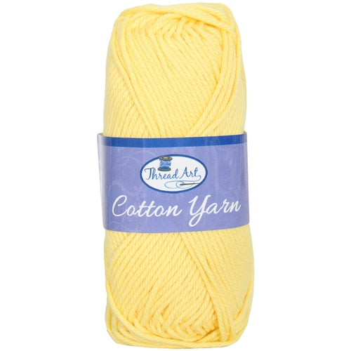 Crochet Cotton Yarn - #4 - Lt. Yellow - 50 gram skeins - 85 yds - Threadart.com