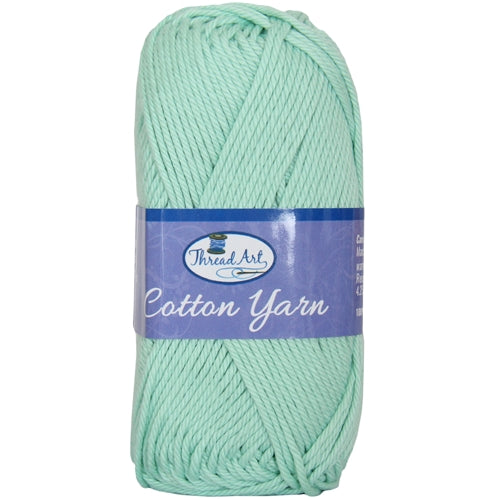 Crochet Cotton Yarn - #4 - Mint Green - 50 gram skeins - 85 yds - Threadart.com