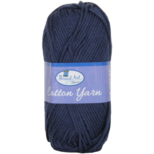 Crochet Cotton Yarn - #4 - Navy - 50 gram skeins - 85 yds - Threadart.com