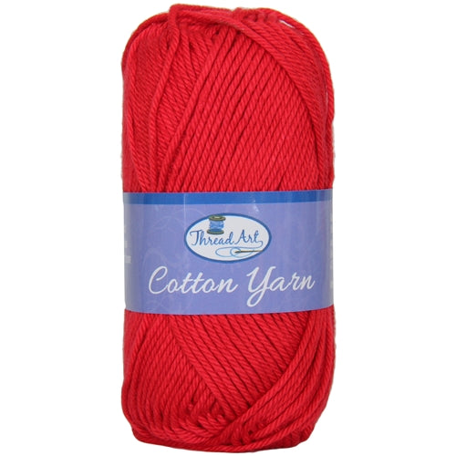 Crochet Cotton Yarn - #4 - Red - 50 gram skeins - 85 yds - Threadart.com